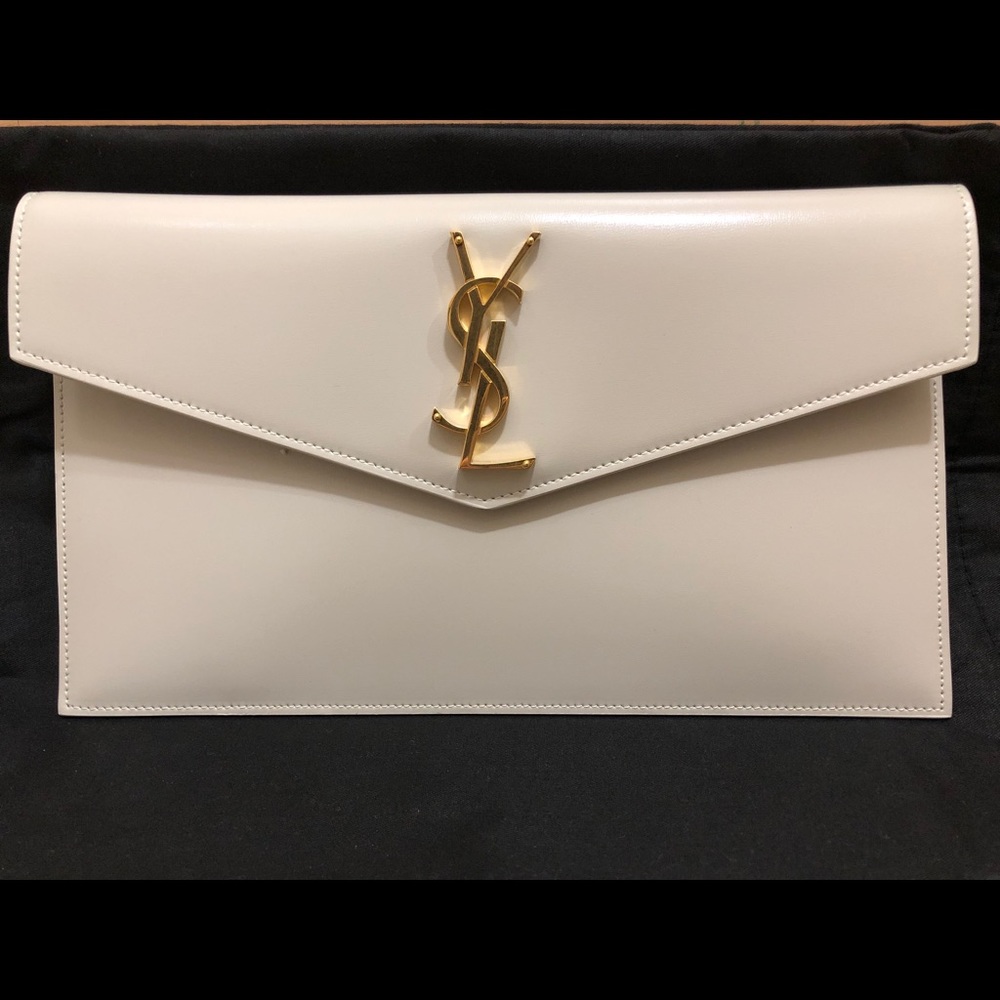 YSL Uptown Clutch - Smooth Leather & Gold Hardware - Picture 1 of 7